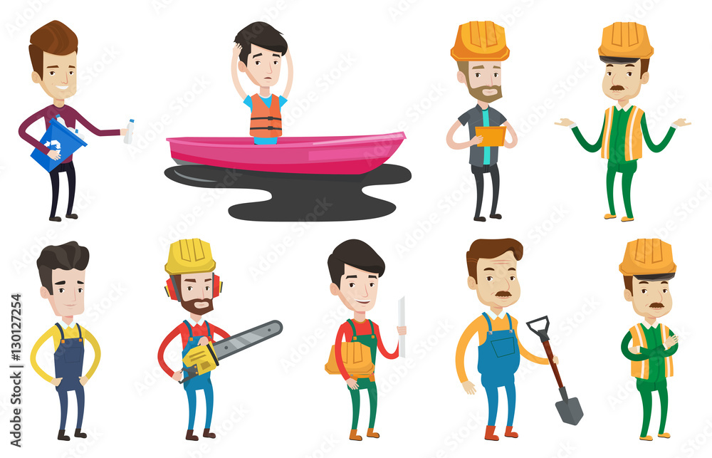 Vector set of characters on ecology issues. Vector set of characters on ecology issues.