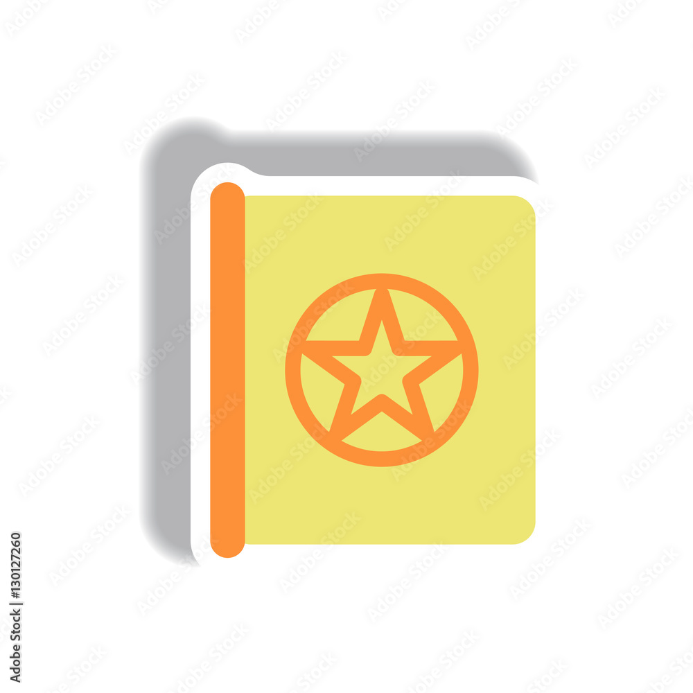 Vector illustration paper sticker Halloween icon Old magic book Vector illustration paper sticker Halloween icon Old magic book