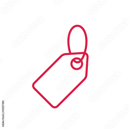 price tag sale sign label line red icon on white background