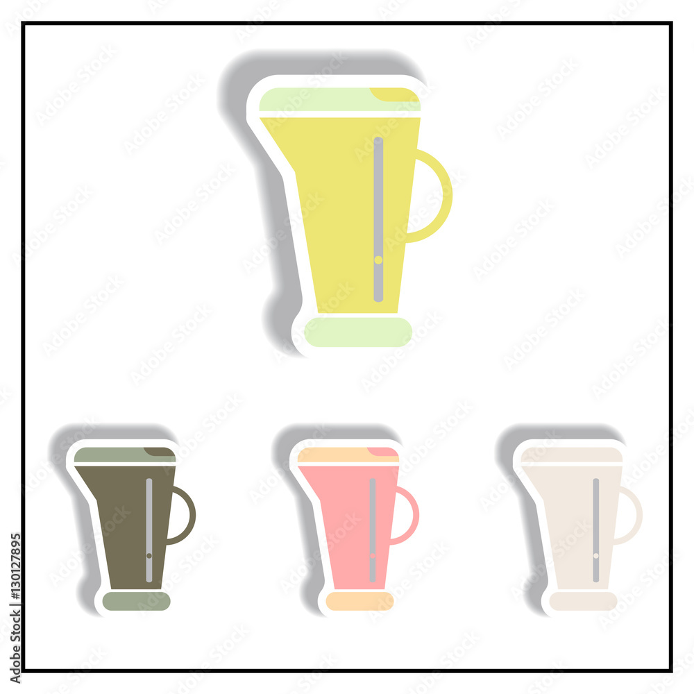 Collection of Vector illustration in paper sticker style Electric kettle Collection of Vector illustration in paper sticker style Electric kettle