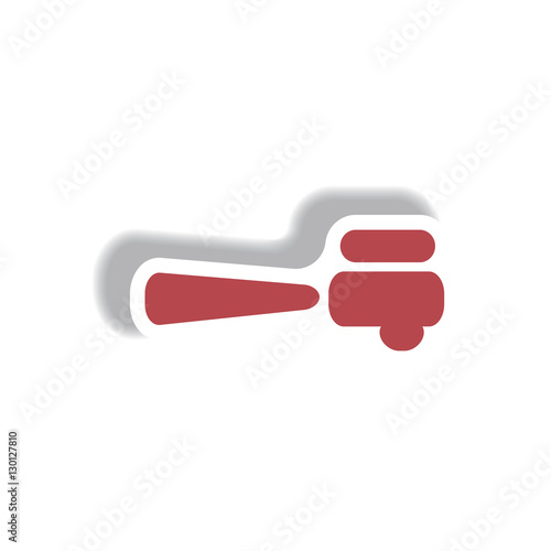 Vector illustration in paper sticker style cezve