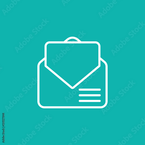 envelope email postcard card letter thin line outline white on blue