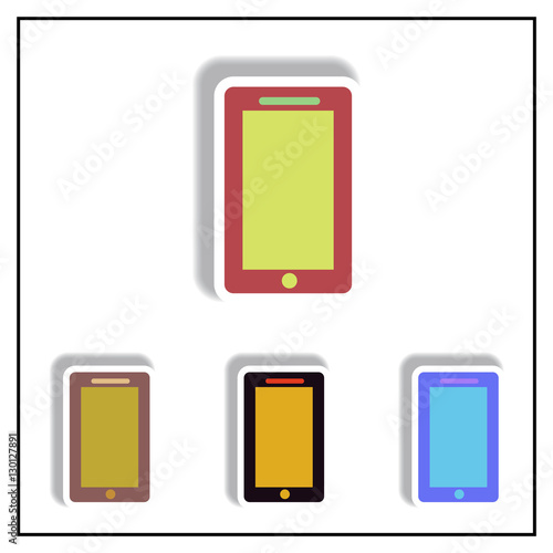 Collection of Vector illustration in paper sticker style phone