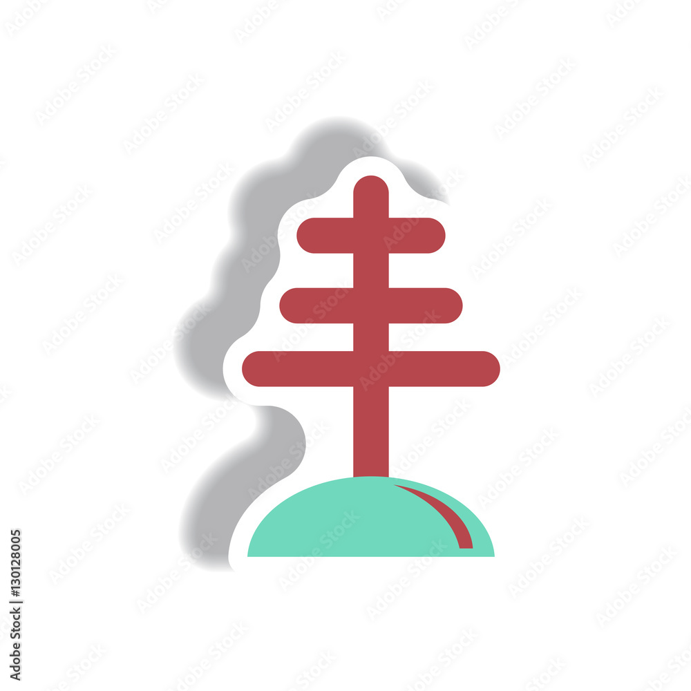 Vector illustration in paper sticker style antenna Vector illustration in paper sticker style antenna
