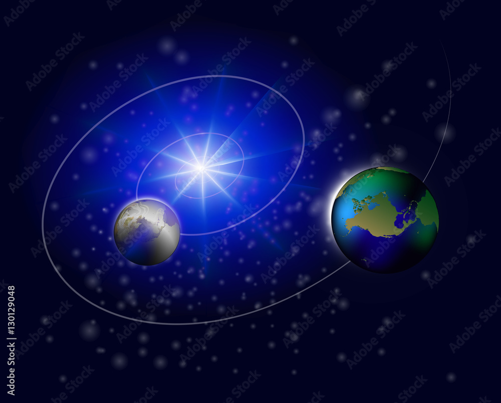 Naklejka premium Planet earth in space 