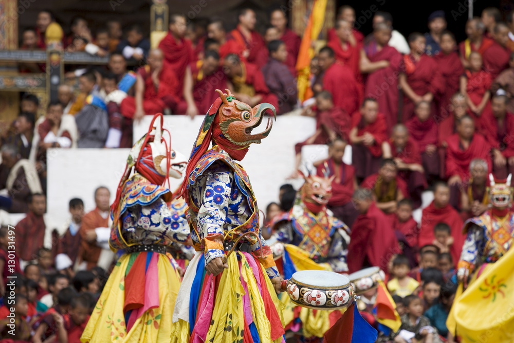 Buddhist festival (Tsechu), Trashi Chhoe Dzong, Thimphu, Bhutan Buddhist festival (Tsechu), Trashi Chhoe Dzong, Thimphu, Bhutan