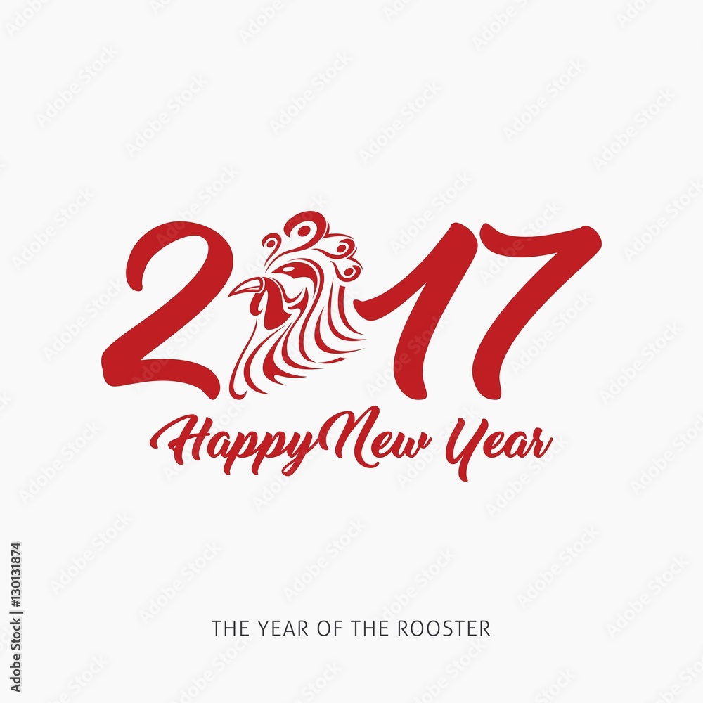 Obraz premium Vector illustration of rooster, symbol of 2017 on the chinese calendar