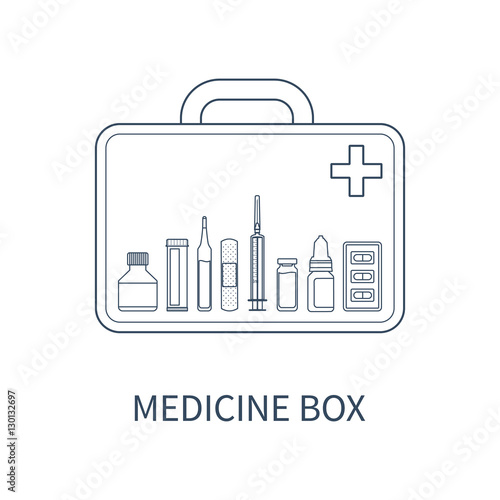 Vector medicine box concept