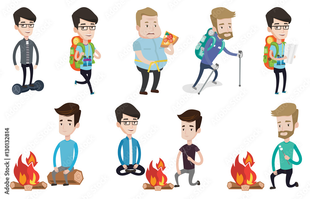 Vector set of traveling people. Vector set of traveling people.