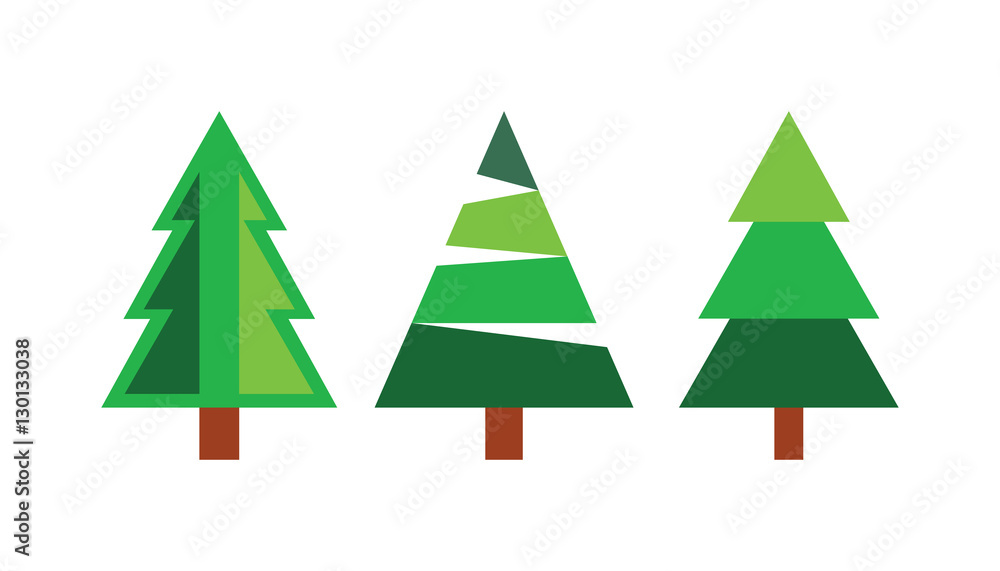 Christmas trees isolated