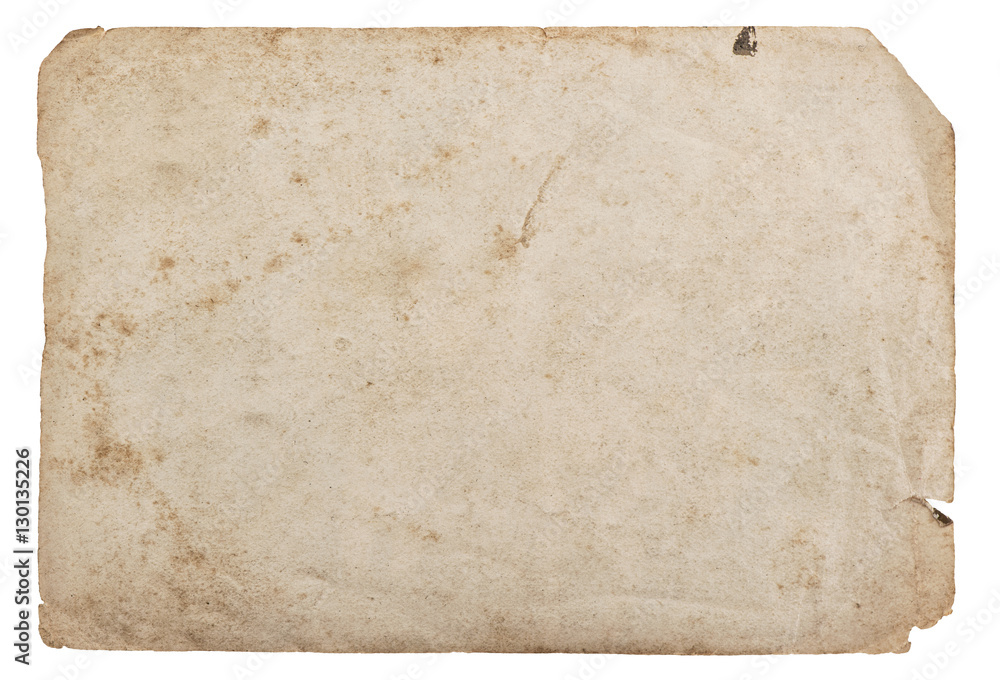 Old paper sheet isolated white background cardboard texture Stock Photo ...