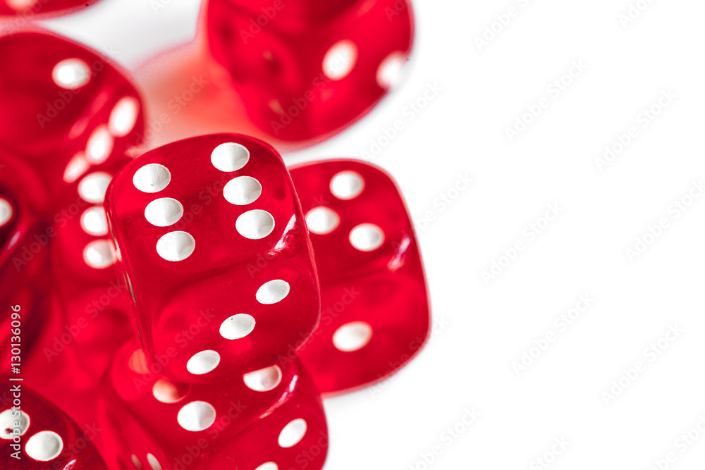 concept luck - dice gambling on white background concept luck - dice gambling on white background