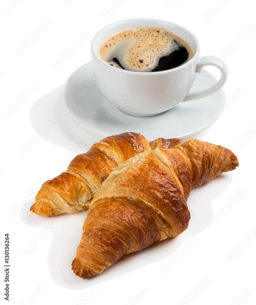 Croissants and cup of coffee. Croissants and cup of coffee.