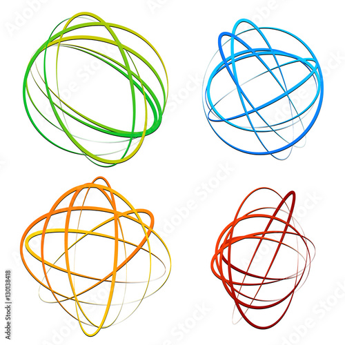 Circle design element with random oval, ellipse shapes