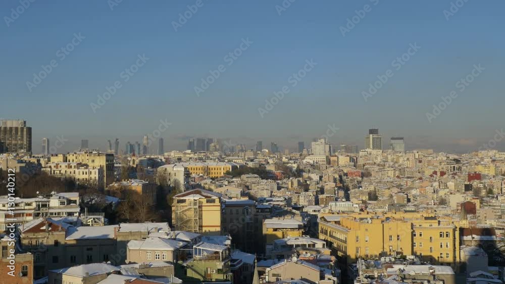 landscape view of Istanbul with the ancient city palaces and new skyscrapers landscape view of Istanbul with the ancient city palaces and new skyscrapers