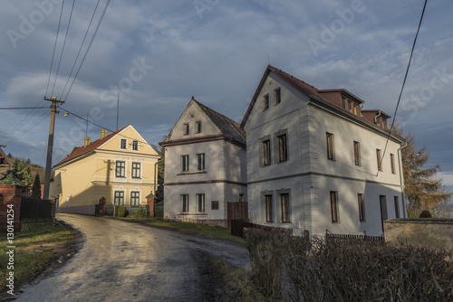 Fototapeta Naklejka Na Ścianę i Meble -  Houses in Cerncice village in winter