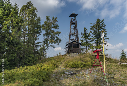 Kloptan observation tower in sunny day photo