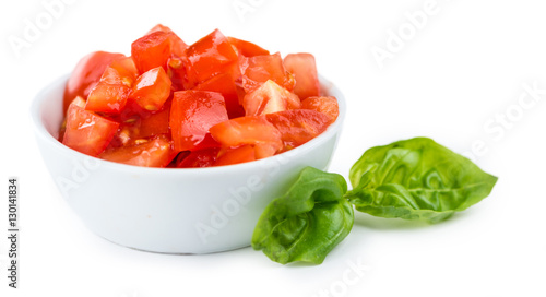 Картината върху платно Tomatoes (diced) (isolated on white)