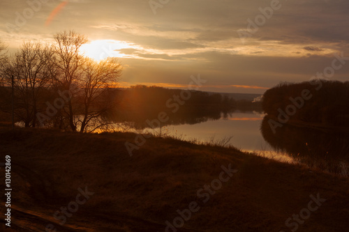 beautiful sunset  over the river © russieseo