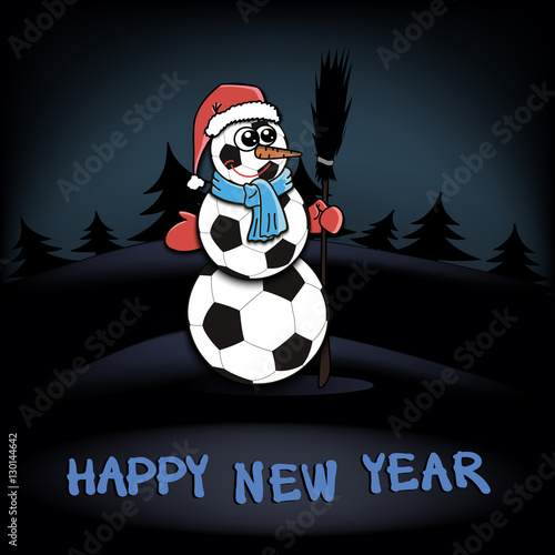 Snowman of soccer balls