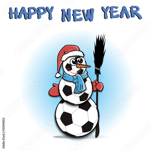 Snowman of soccer balls