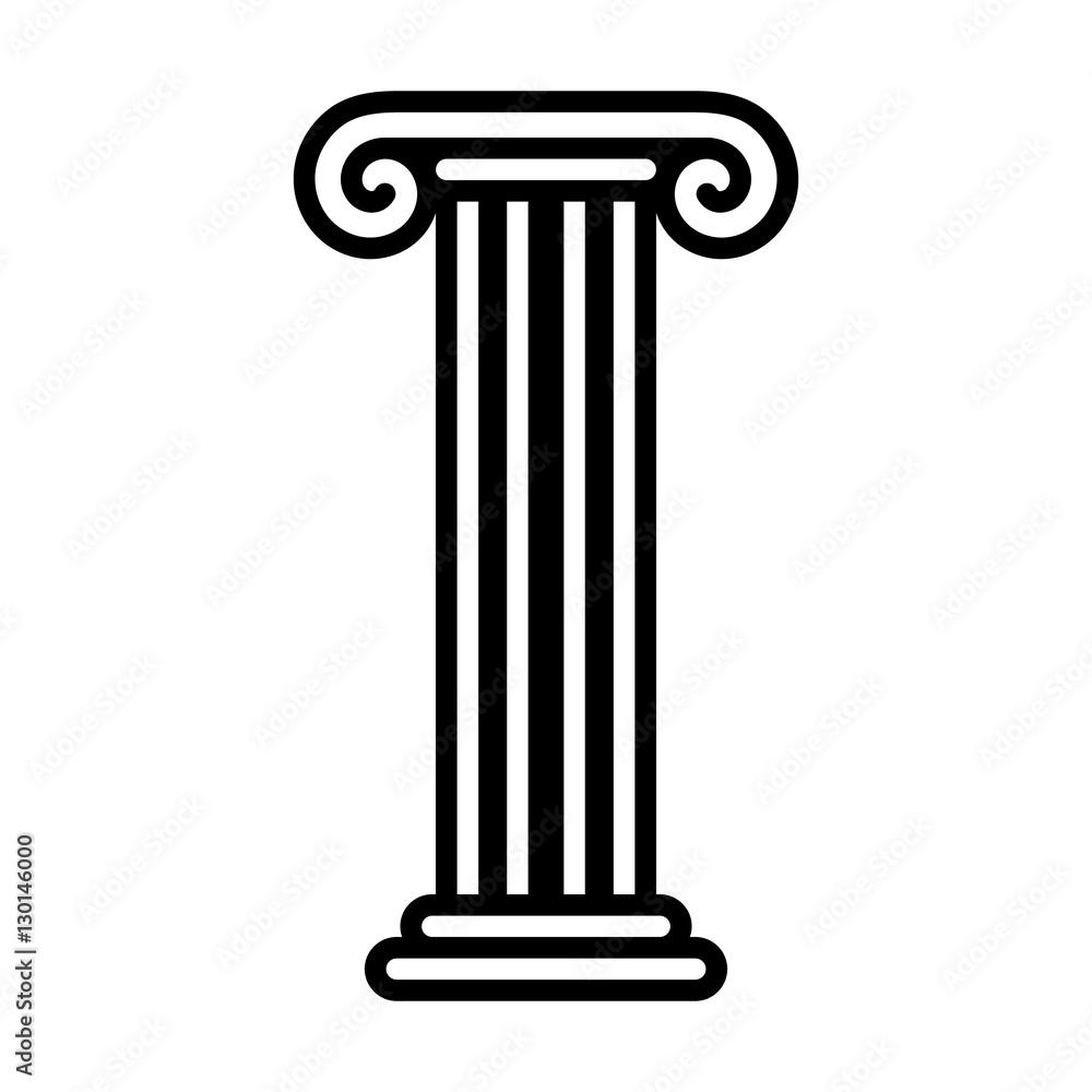 Roman column pedestal or pillar foundation line art icon for apps and websites Roman column pedestal or pillar foundation line art icon for apps and websites
