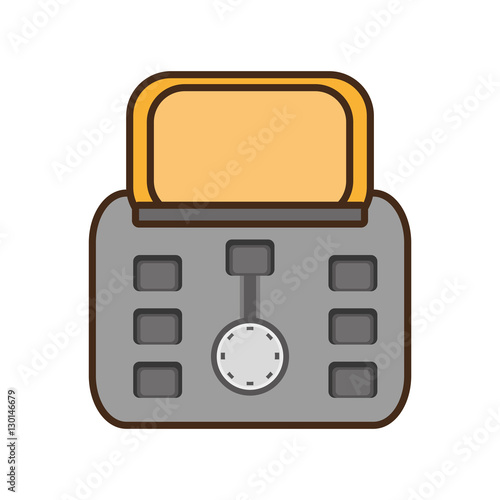 cartoon gray toaster breakfast appliance house vector illustration eps 10