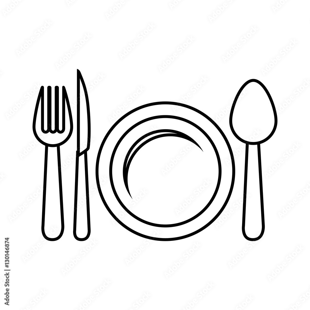 dish with cutlery set isolated icon vector illustration design dish with cutlery set isolated icon vector illustration design