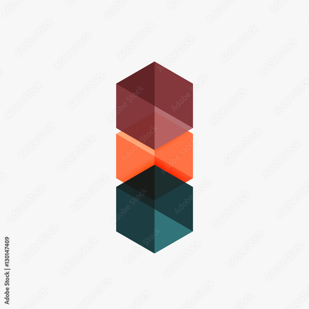 Empty blank hexagon layout, geometric template for text and options