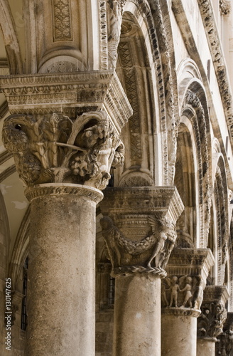 Columns of the Rector's Palace, Old Town, Dubrovnik, Dalmatia, Croatia photo