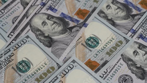 Wallpaper Mural Man throws on the table 100 dollar bills. Torontodigital.ca