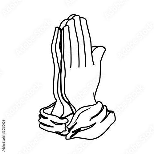 hands praying isolated icon vector illustration design