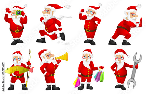 Vector set for christmas with Santa Claus. © Visual Generation