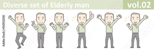 Diverse set of elderly man , EPS10 vector format vol.02