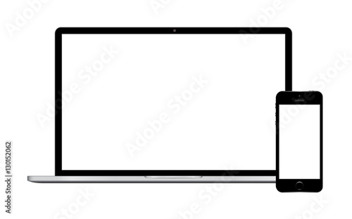 laptop smartphone and tablet mockup white background