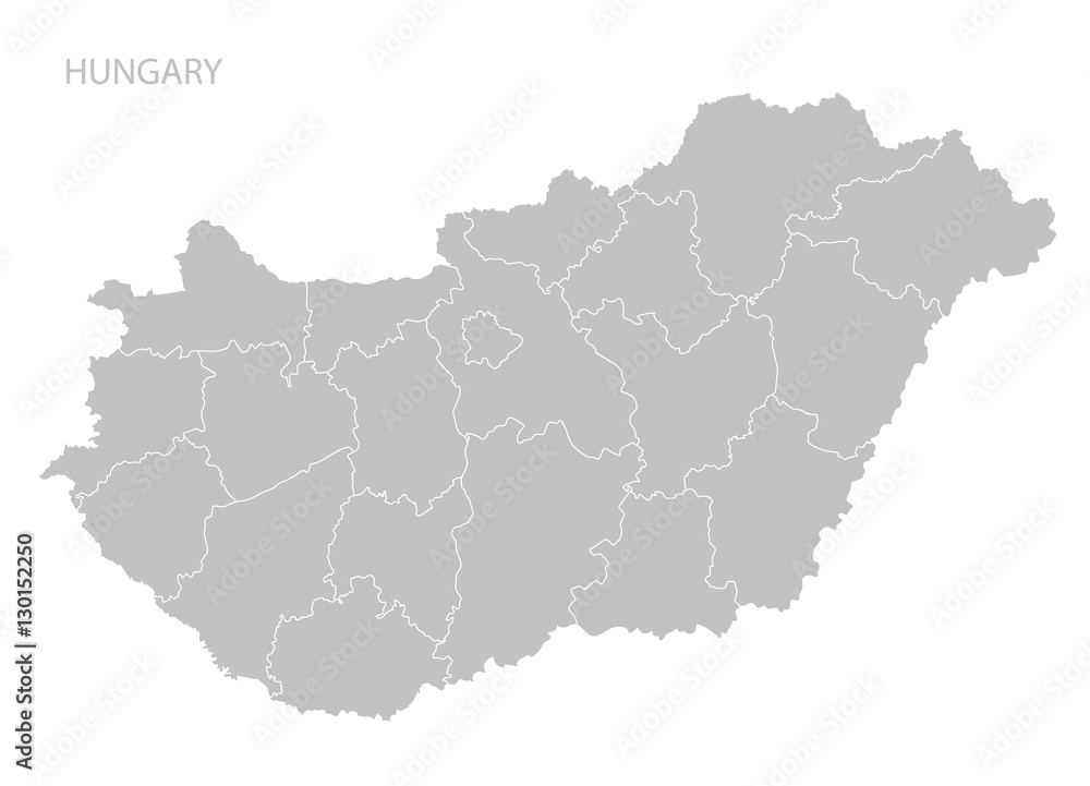 Map of Hungary.