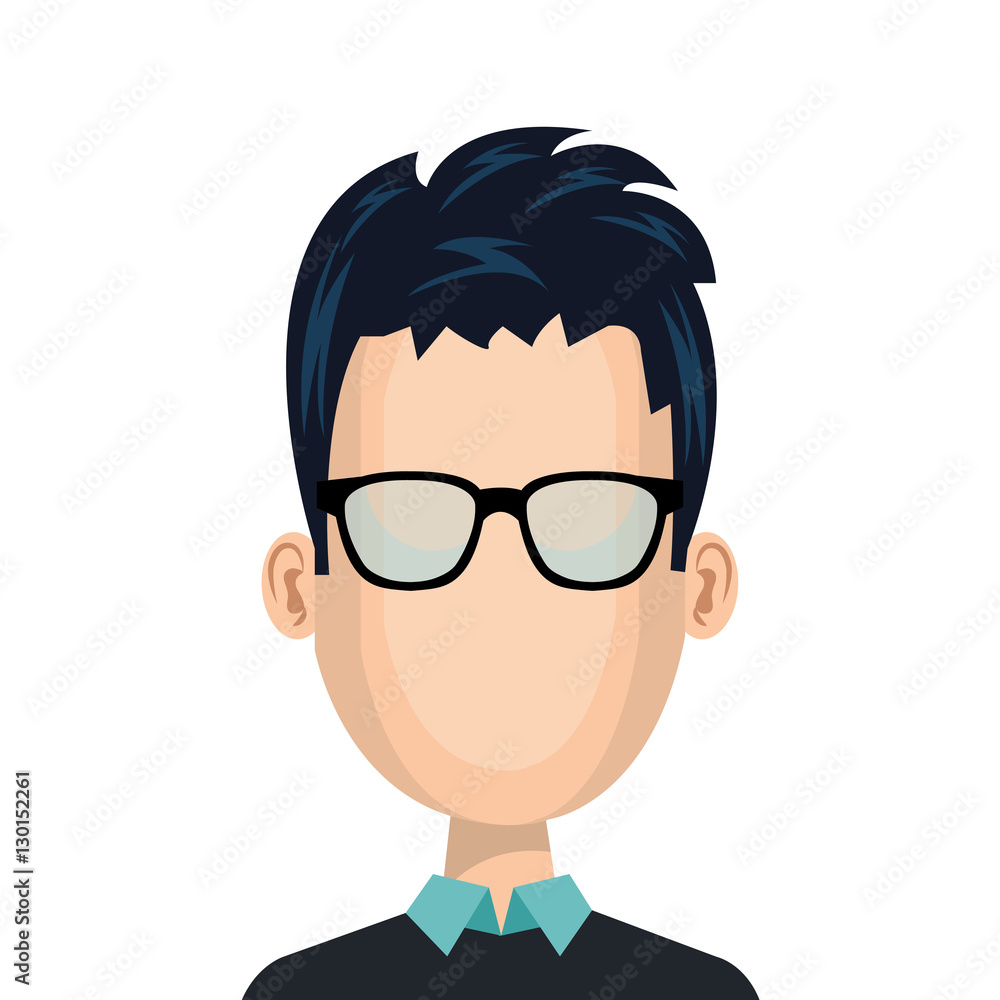 young man character icon vector illustration design