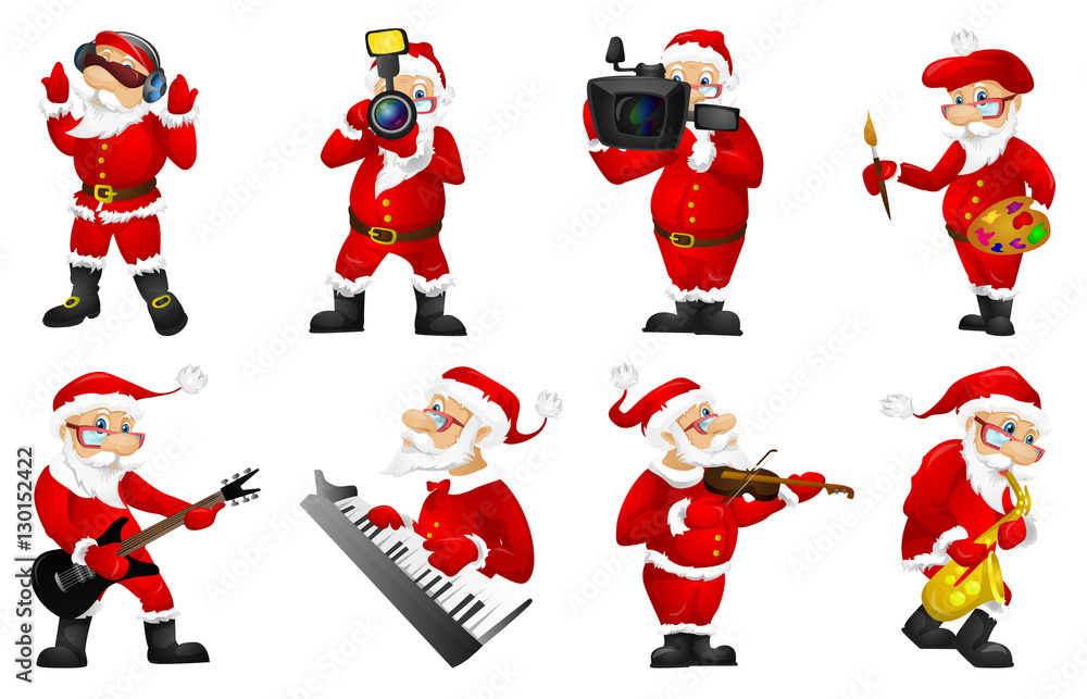 Vector set for christmas with Santa Claus. Vector set for christmas with Santa Claus.