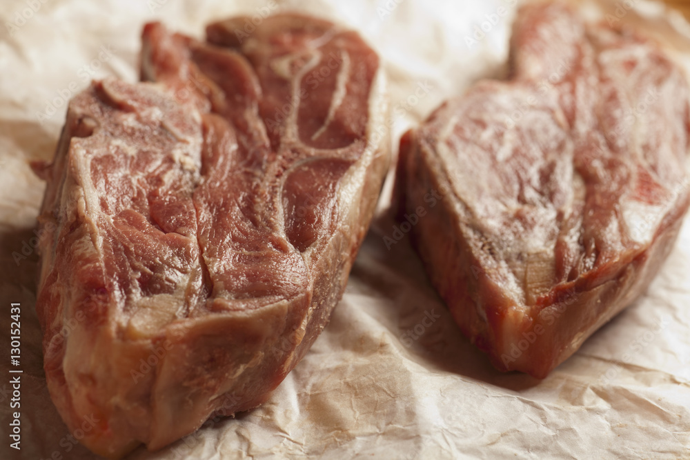 Obraz premium raw lamb shoulder chops