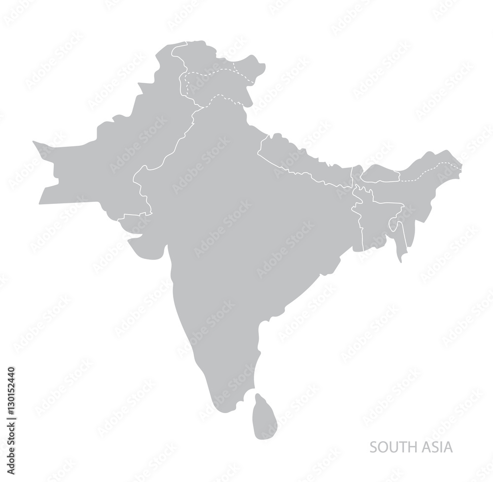 Map of South Asia.