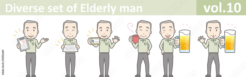 Diverse set of elderly man , EPS10 vector format vol.10 Diverse set of elderly man , EPS10 vector format vol.10
