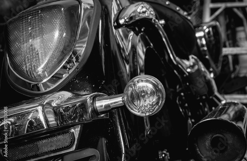 Fotografie Old and dirty motorcycle tail lights