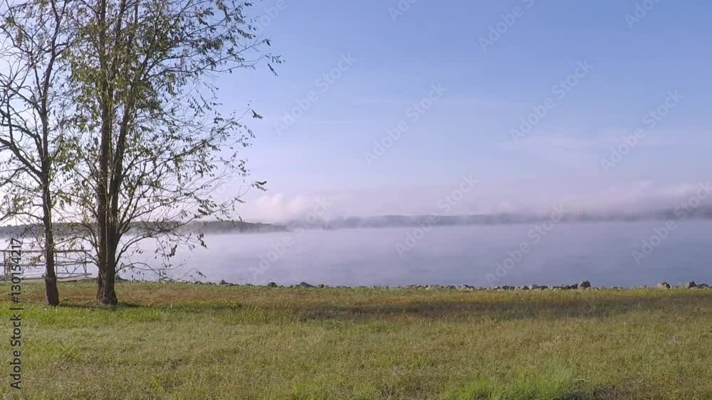 Morning fog on the lake.