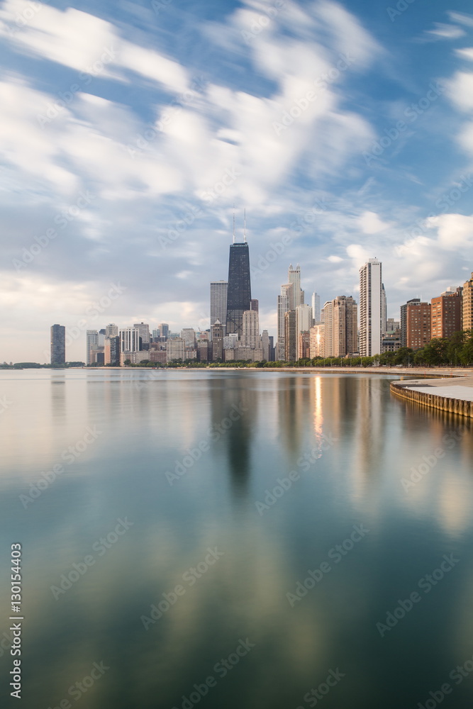 City skyline and Lake Michigan, Chicago, Illinois City skyline and Lake Michigan, Chicago, Illinois