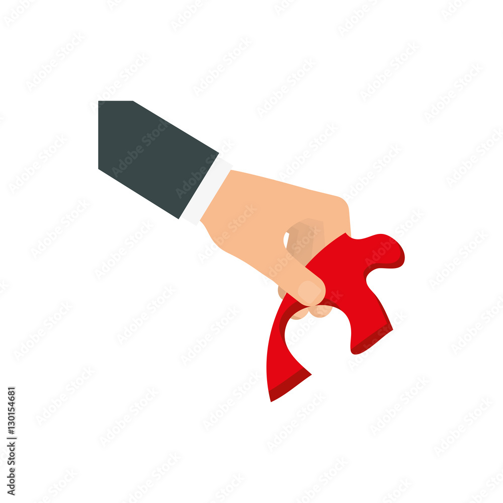 hand with puzzle piece icon vector illustration graphic design hand with puzzle piece icon vector illustration graphic design