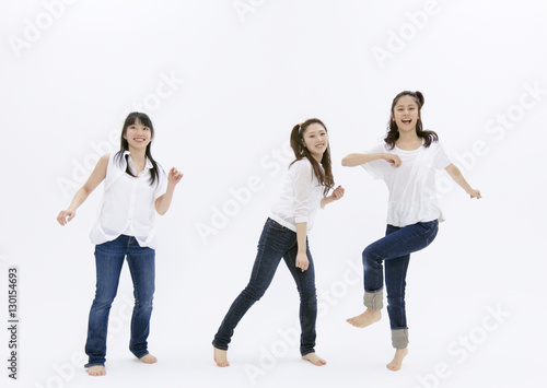 Young women dancing