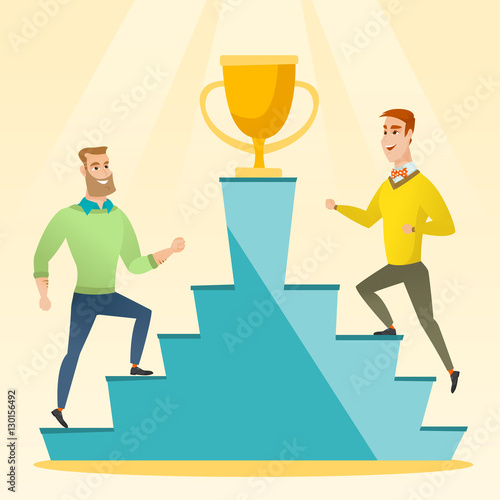 Two men competing for the business award.