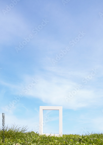 A frame under blue sky