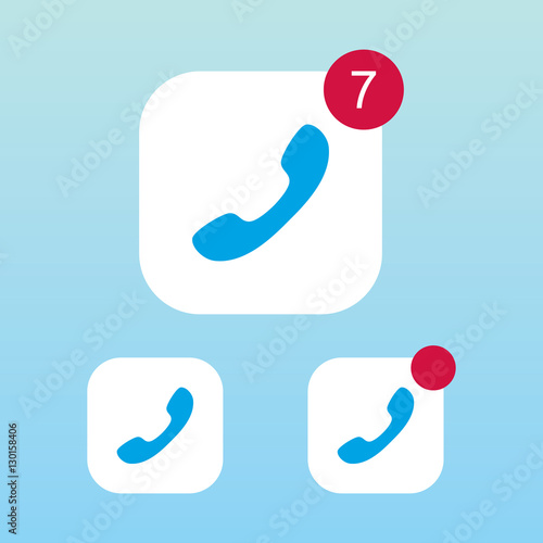 Phone or Call Icon With Notification