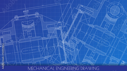 Mechanical Engineering drawing. Engineering Drawing Background.